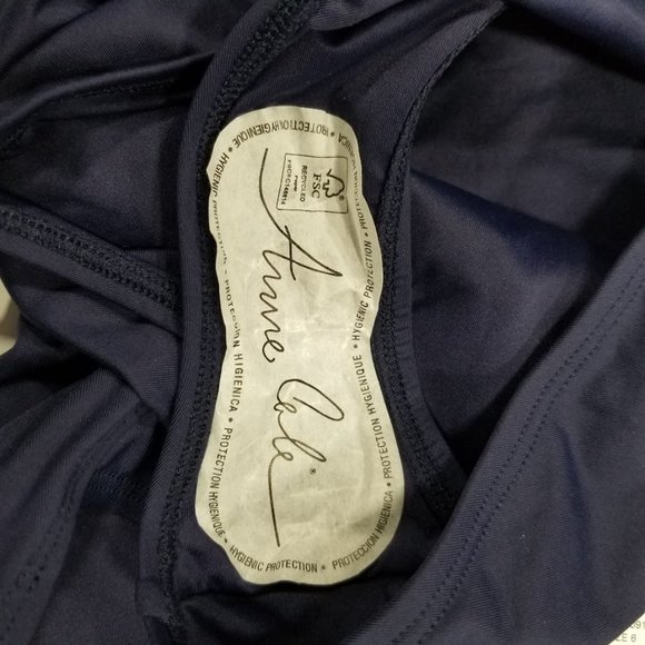 Anne Cole V-Neck Crossback One-Piece Swimsuit - Navy Size 6 - Picture 9 of 9